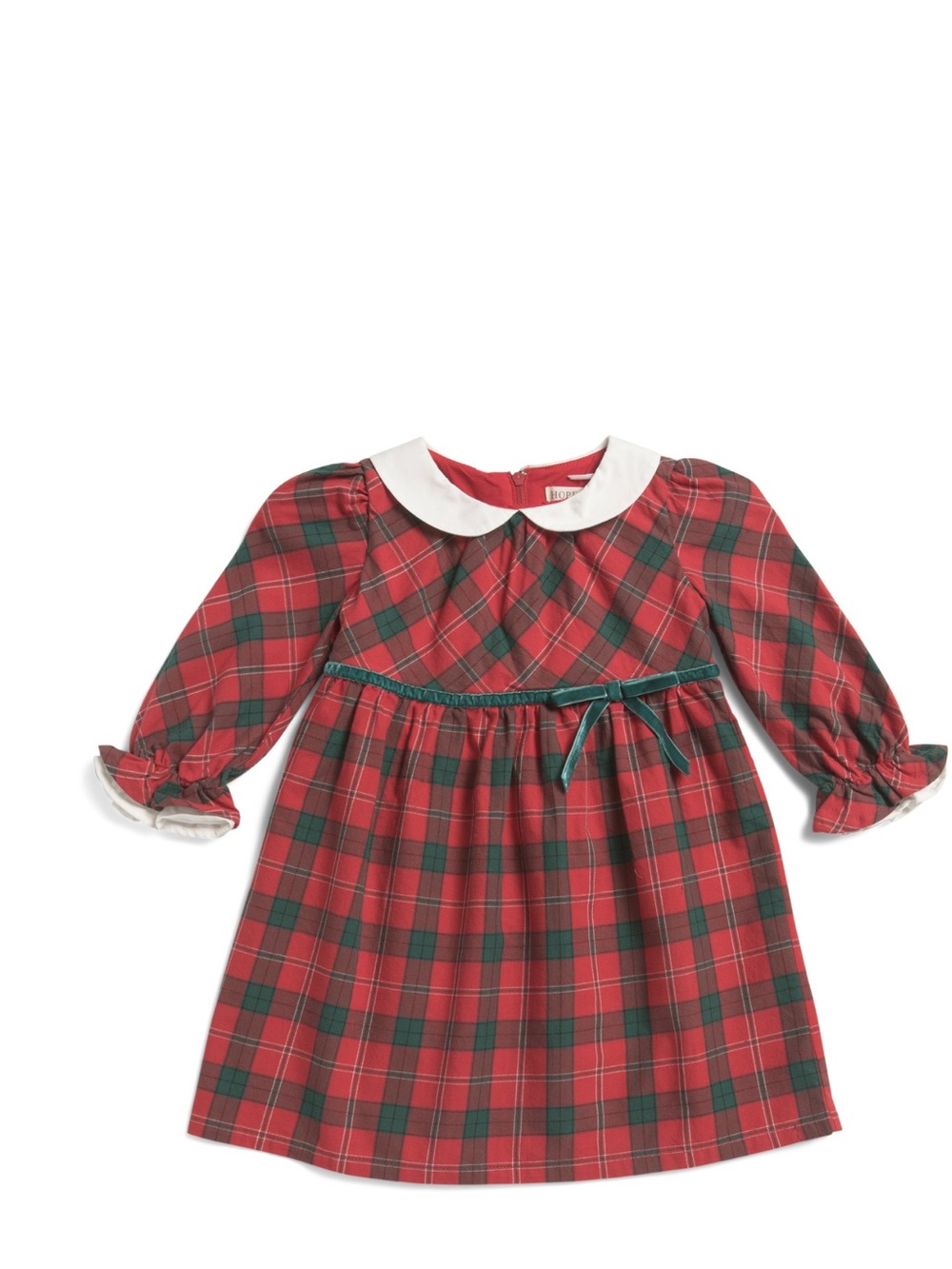 Classic Red & Green Plaid Peter Pan Collar Dress for Kids (Cross Posted)